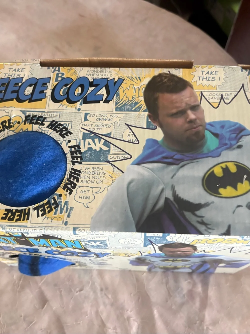 Bat Man Fleece Cozy-Fleece Blanket with Sleeves